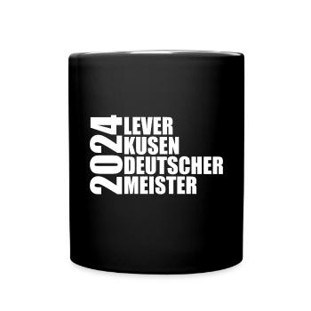 Leverkusen - Deutscher Meister 2024 - Tasse einfarbig - Schwarz - Vorne