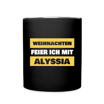 Vorname Alyssia - Tasse einfarbig - Schwarz - Vorne