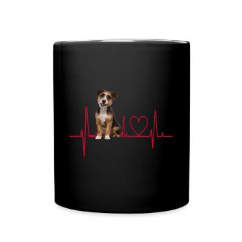 Cadeau Heartbeat pour chiens - Mug uni - noir - Devant