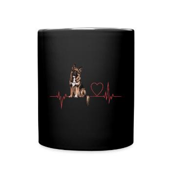 Heartbeat Gift for Dogs - Full Colour Mug - black - Front