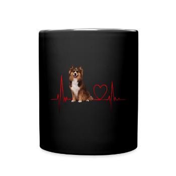 Cadeau Heartbeat pour chiens - Mug uni - noir - Devant