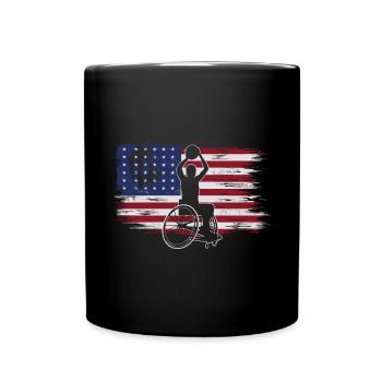 Cadeau de basketball en fauteuil roulant - Mug uni - noir - Devant