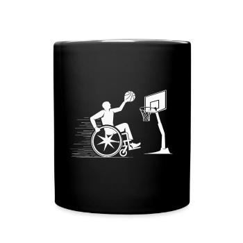 Cadeau de basketball en fauteuil roulant - Mug uni - noir - Devant