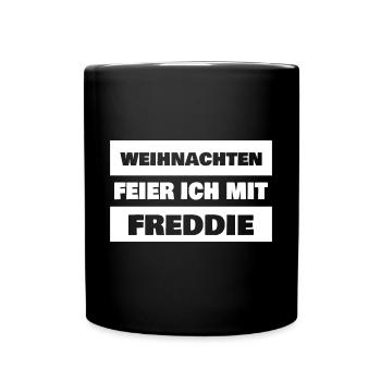 Freddie als Vorname - Tasse einfarbig - Schwarz - Vorne