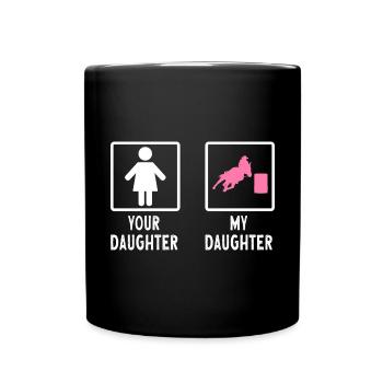 Rodeo Barrel Racing Pferd - Tasse einfarbig - Schwarz - Vorne