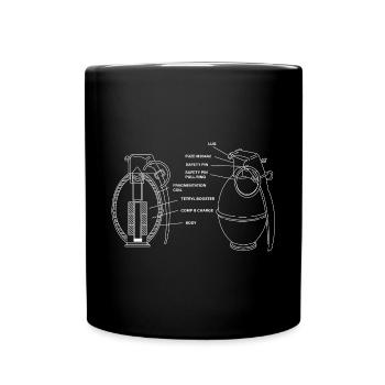 M26-Granate-Schema Grenadier M26-Granate - Tasse einfarbig - Schwarz - Vorne
