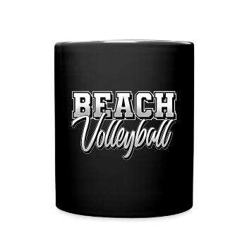 Beach Volleyball - Tasse einfarbig - Schwarz - Vorne
