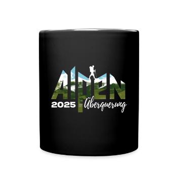 Alpenüberquerung Alpen Überquerung 2025 Wandern - Tasse einfarbig - Schwarz - Vorne