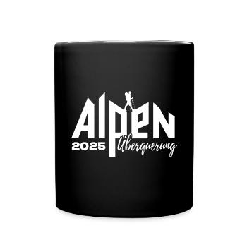 Alpenüberquerung Alpen Überquerung 2025 Wandern - Tasse einfarbig - Schwarz - Vorne