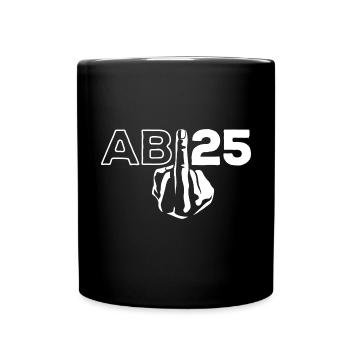 Abi 25 - Stinkefinger - Abitur - Geschenk - Tasse einfarbig - Schwarz - Vorne
