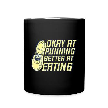 Courir bien en courant Mieux manger Marathon - Mug uni - noir - Devant