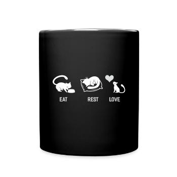 Eat rest love - Full Colour Mug - black - Front