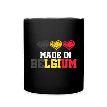 Made in Belgium Brussels Belgian Gift - Full Colour Mug - black - Front
