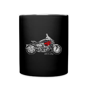 Duc X Diavel Custom T-Shirt Design Motorrad - Tasse einfarbig - Schwarz - Vorne