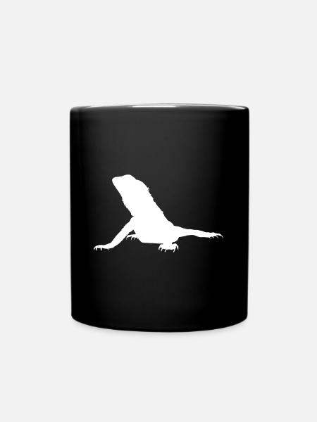 Bearded Dragon Agame white gift idea - Full Colour Mug - black