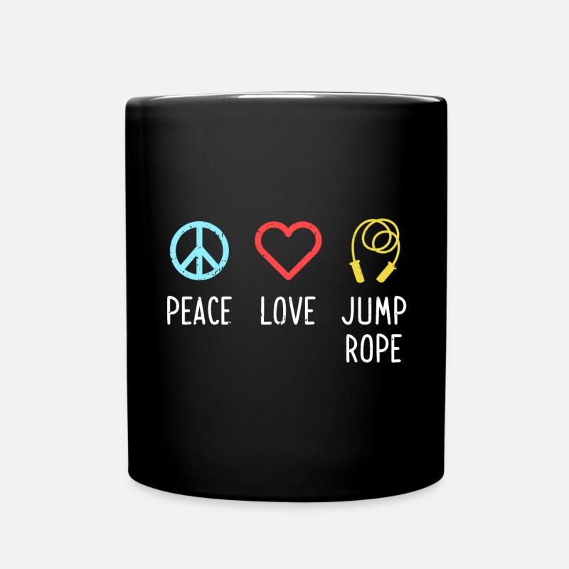 Peace Love Jump Rope - Tasse einfarbig - Schwarz
