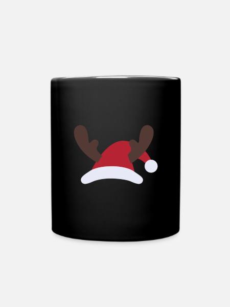 Chapeau de noël père noël bois - Mug uni - noir