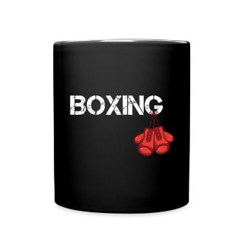 Boxing - Boxsport Boxen Boxhandschuhe - Tasse einfarbig - Schwarz - Vorne