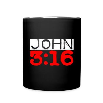 Johannes 3:16 - Tasse einfarbig - Schwarz - Vorne