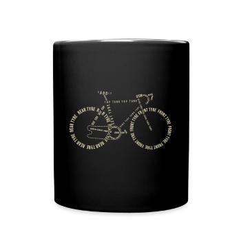 Bicycle bike bicycle wheel racing bike racing bike retro - Full Colour Mug - black - Front