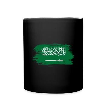 Saudi Arabia flag - Full Colour Mug - black - Front