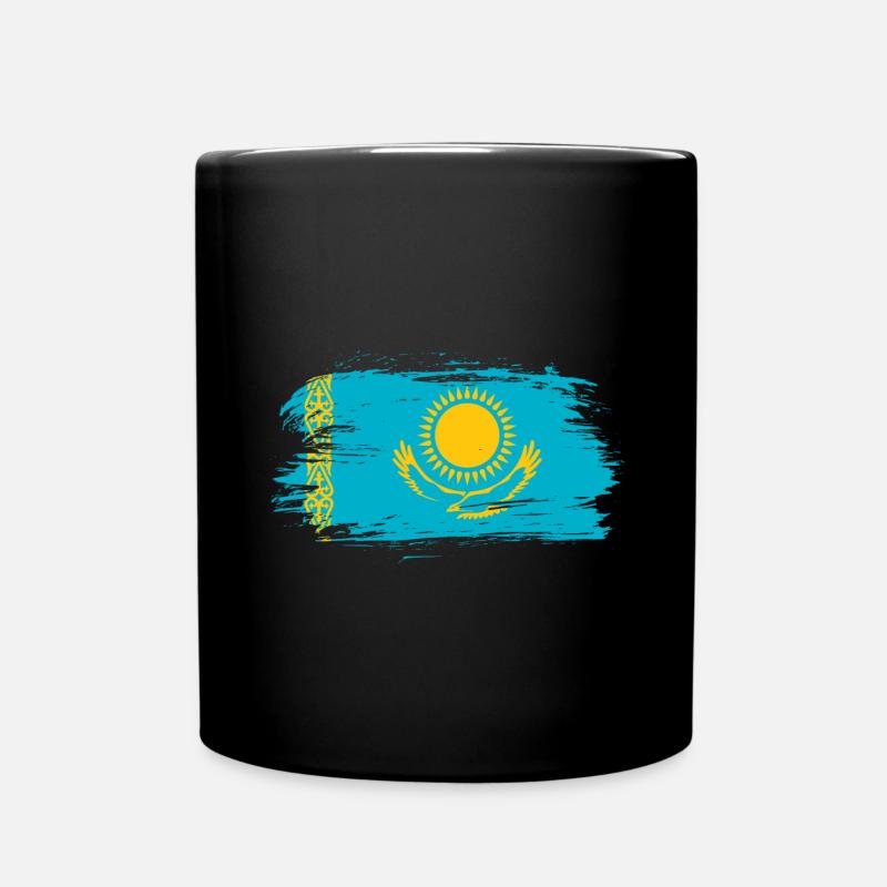 Kasachstan Flagge - Tasse einfarbig - Schwarz