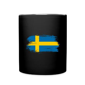 Schweden Flagge - Tasse einfarbig - Schwarz - Vorne