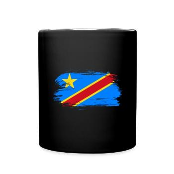Kongo Flagge - Tasse einfarbig - Schwarz - Vorne