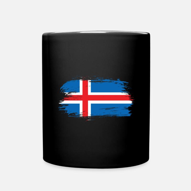 Island Flagge - Tasse einfarbig - Schwarz