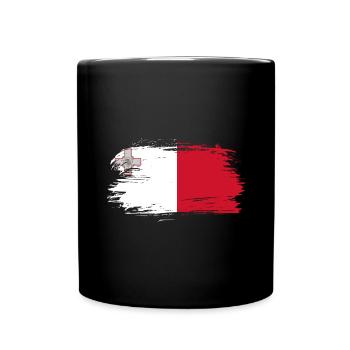 Drapeau de Malte - Mug uni - noir - Devant