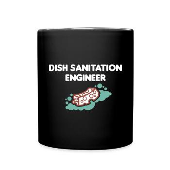 Dishwasher man dish cleaning engineer lu - Full Colour Mug - black - Front