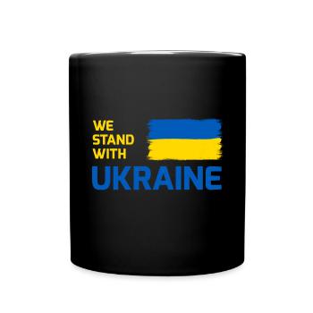 We stand with Ukraine flag - Full Colour Mug - black - Front