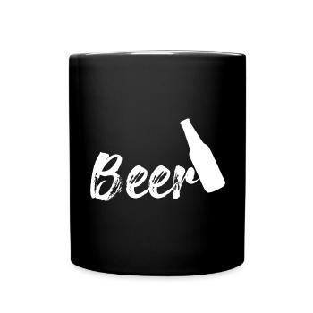 Bier tshirt - Tasse einfarbig - Schwarz - Vorne