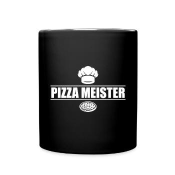 Pizza Meister Pizzabäcker - Tasse einfarbig - Schwarz - Vorne
