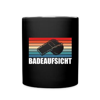 Rettungsschwimmer Bademeister Badeaufsicht - Tasse einfarbig - Schwarz - Vorne