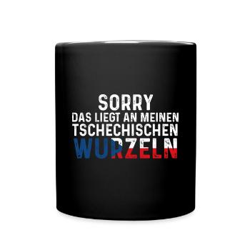 Tschechische Wurzeln Tscheche Tschechien - Tasse einfarbig - Schwarz - Vorne