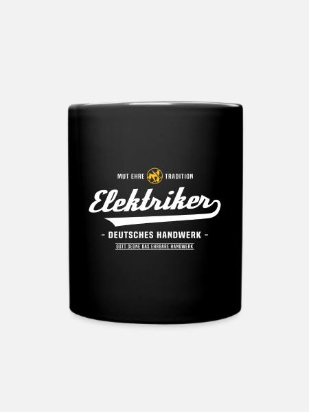 Elektriker Elektroniker Zunftzeichen Handwerk - Tasse einfarbig - Schwarz