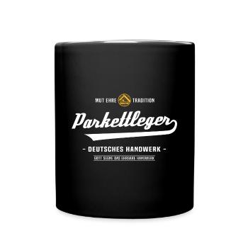 Parkettleger Bodenleger Zunftzeichen Handwerk - Tasse einfarbig - Schwarz - Vorne