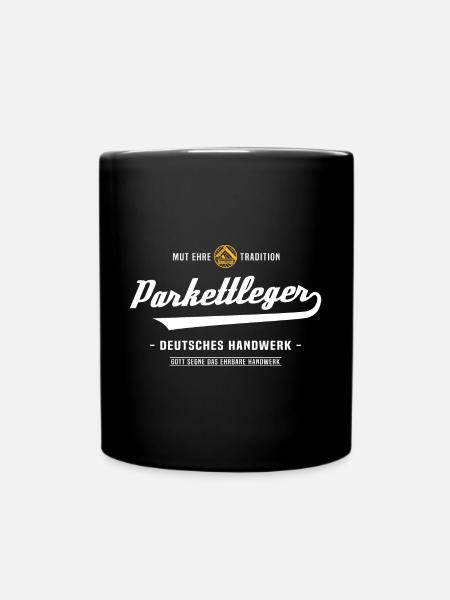 Parkettleger Bodenleger Zunftzeichen Handwerk - Tasse einfarbig - Schwarz