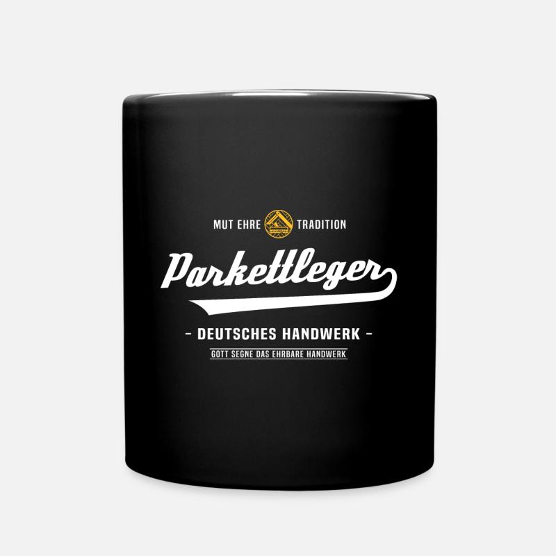 Parkettleger Bodenleger Zunftzeichen Handwerk - Tasse einfarbig - Schwarz