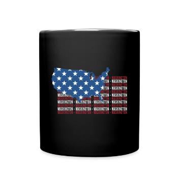 American FLAG WASHINGTON city - Patriotic Gift - Full Colour Mug - black - Front