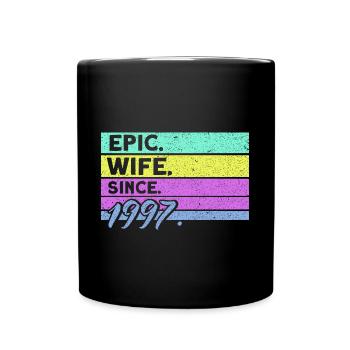 25th Wedding Anniversary Couple Design 25 Years of Marriage - Full Colour Mug - black - Front