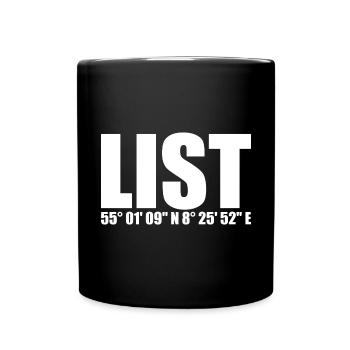 List Koordinaten - Tasse einfarbig - Schwarz - Vorne
