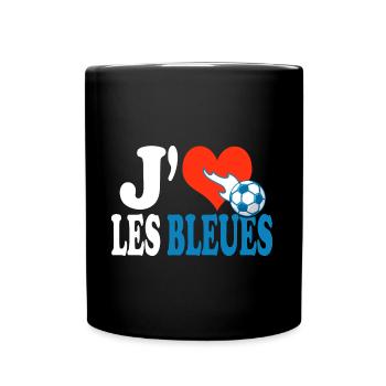 football féminin j aime les bleues équipe france - Mug uni - noir - Devant