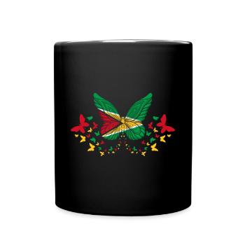Guyana Guyana Guyana Drapeau Papillons - Mug uni - noir - Devant