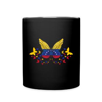 Venezuela Venezuelan Venezuela Flag Butterflies - Full Colour Mug - black - Front