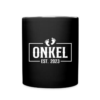 Werdender Onkel 2023 Schwangerschaftsverkündung - Tasse einfarbig - Schwarz - Vorne
