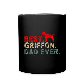 Griffon Korthals Pointing Hund Papa Dad Vintage - Tasse einfarbig - Schwarz - Vorne