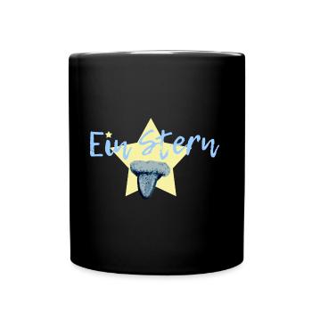 Ein Stern in blau - Tasse einfarbig - Schwarz - Vorne