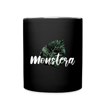 Monstera - Tasse einfarbig - Schwarz - Vorne